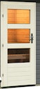 Vorschaubild Karibu moderne Türe für Außensauna mit Klarglas-Lichtausschnitten