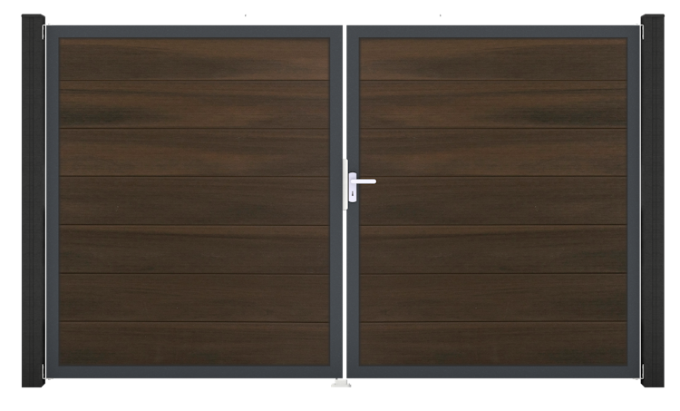 GroJa Solid Grande Tor 2-flügelig 3000 x 1800 mm, Alu-Rahmen Anthrazit DB 703