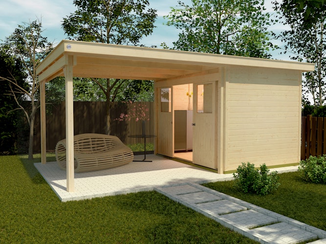 Weka Schiebetürhaus 225 A mit 295 cm Anbau - 21 mm