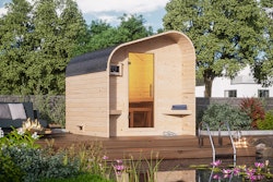 Karibu Gartensauna/Saunafass Fasshaus 2 asymmetrisch inkl. gratis Saunaofen im Wert von 599,99 €