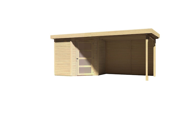 Karibu Woodfeeling Gartenhaus Schwandorf 3/5 inkl. 275 cm Schleppdach mit Rückwand - 19 mm