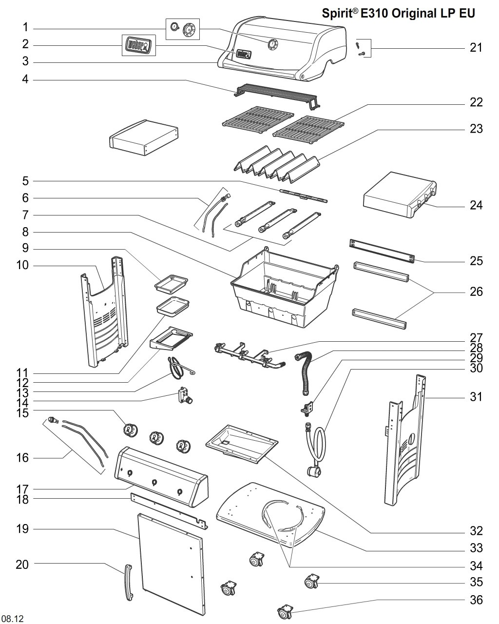 Explosionszeichnung Ersatzteile