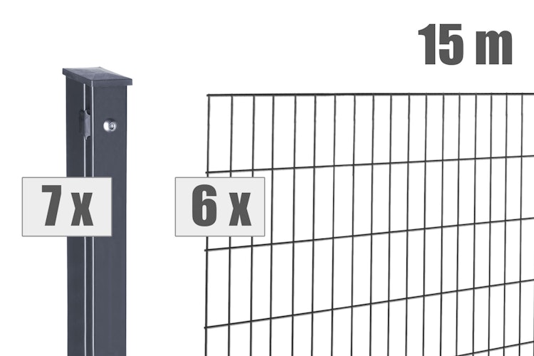 dz Doppelstab-Zaunset MORITZ 6/5/6 mit Pfosten VAP