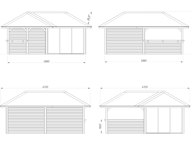 Palmako Pavillon Bianca 24,9 m² Set 210 Slide - 28 mm