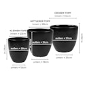 Vorschaubild Wikholm form Design Pflanzgefäß / Blumentopf 3er Set schwarz ⌀ 26 x H 27 cm; 31 x H 30 cm; 37 x H 32 cm