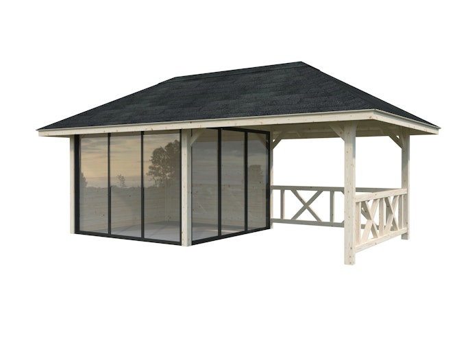 Palmako Pavillon Bianca 16,6 m² Set 503 Slide Plus mit Isolierglas-Schiebetüren