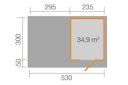 Vorschaubild Weka Gartenhaus Designhaus 172 B mit Design-Einzeltüre und Anbau (295 cm)