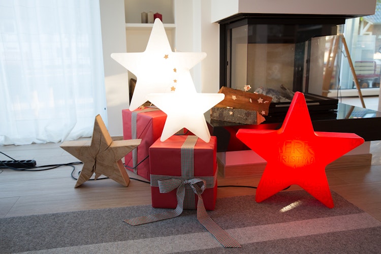 8 seasons design LED-Dekoleuchte Shining Star 'Merry Christmas' Ø 60 cm (WW), verschiedene Farben