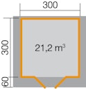 Vorschaubild Weka 28 mm Gartenhaus Premium 28 mit Vordach (20 cm)