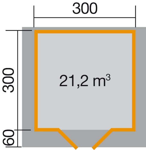 Weka 28 mm Gartenhaus Premium 28 mit Vordach (20 cm)