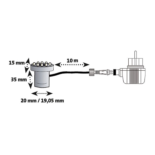 Heissner Aqua Light 6fach-LED-Ring, weiß 30 mm Durchmesser (U509-T)