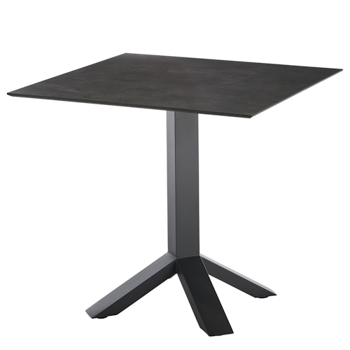 Diamond Garden Tisch SHEFFIELD 80 x 80 cm, Edelstahl Dunkelgrau / HPL Granit Dunkel