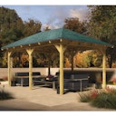 Vorschaubild Karibu 4-Eck Pavillon Perida kesseldruckimprägniert Sparset inkl. Dachschindeln