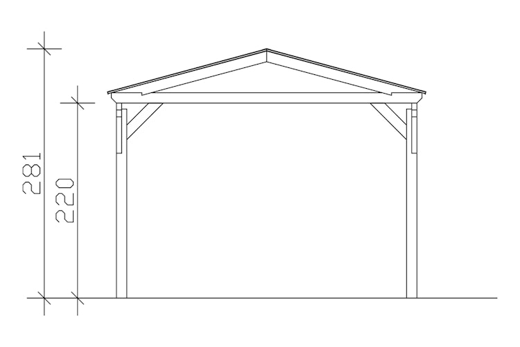 Skan Holz Westerwald Design Einzelcarport aus Leimholz Breite 362 cm