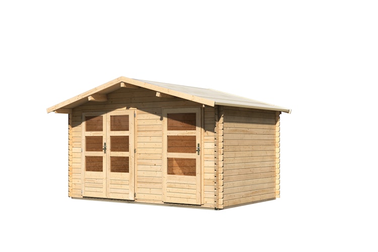 Karibu Gartenhaus Blockbohlenhaus Mittelwandhaus Radur 0 - 28 mm