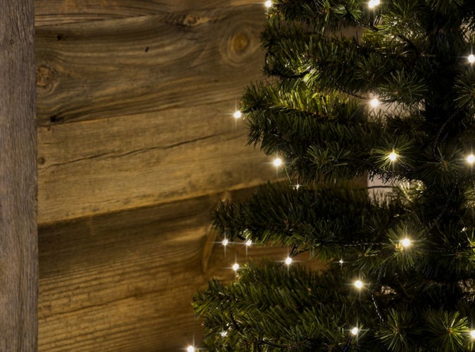 Konstsmide Weihnachtsbeleuchtung  Micro LED Lichterkette gefrostet 20 warnweiße Dioden