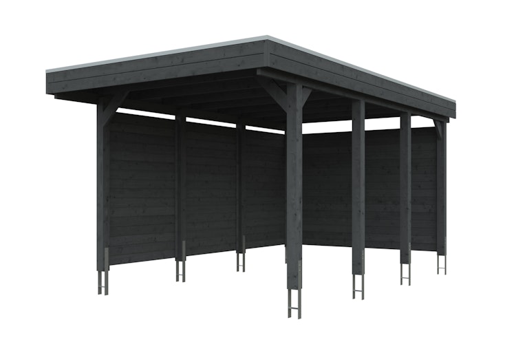 Skan Holz Carport Friesland 314x555 cm inkl. Rück- und Seitenwände Sparset 1