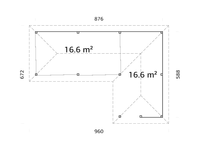Palmako Pavillon Bianca 33,2 m² Set 521 Slide Plus mit Isolierglas-Schiebetüren