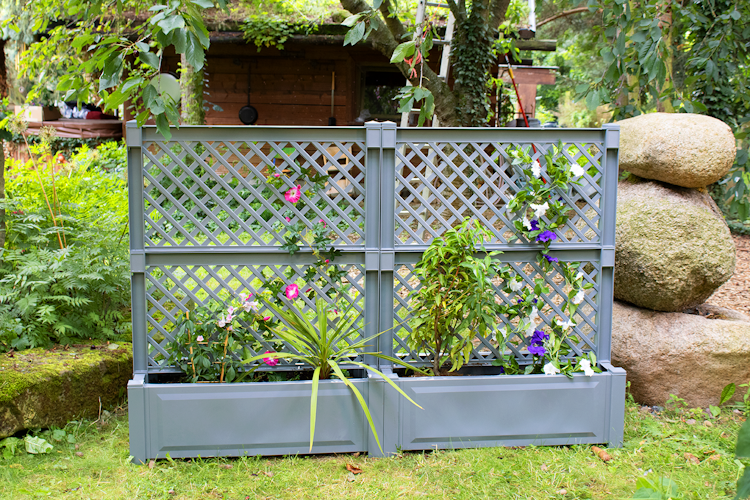 KHW Pflanzkasten groß mit Zentralspalier (2-tlg.) 100 cm - 2er Set