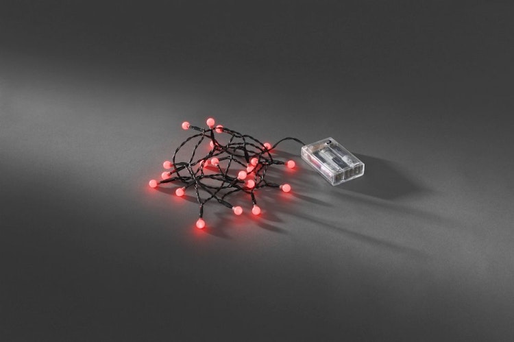 Konstsmide Weihnachtsbeleuchtung  LED Globelichterkette Dioden rot 6h Timer