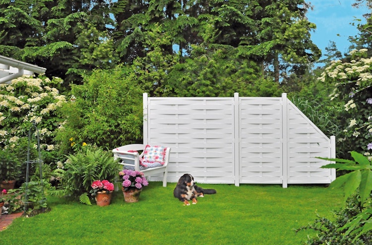 T&J LIGHTLINE Kunststoff Lamellenzaun Ecke links 90x180/90