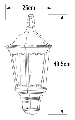 Konstsmide Wandleuchte Firenze, matt weiss, klares Glas, mit Bewegungsmelder (7230-250)