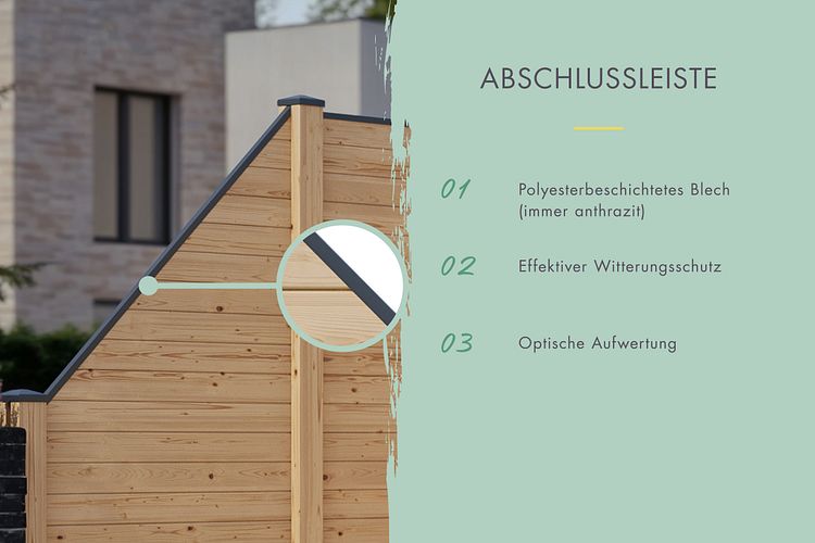 Karibu Sichtschutzzaun Blickdicht 900/1800 x 1860 mm 