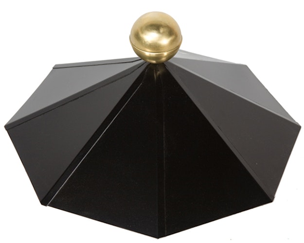 Wolff Finnhaus Dachhaube 8-eckig in schwarz mit Messingkugel