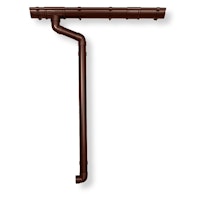 Kunststoff Dachrinnenset 304A für Pultdach/Flachdach Gartenhäuser-braun