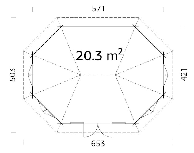 Palmako Pavillon Hanna 20,3 m² - 44 mm
