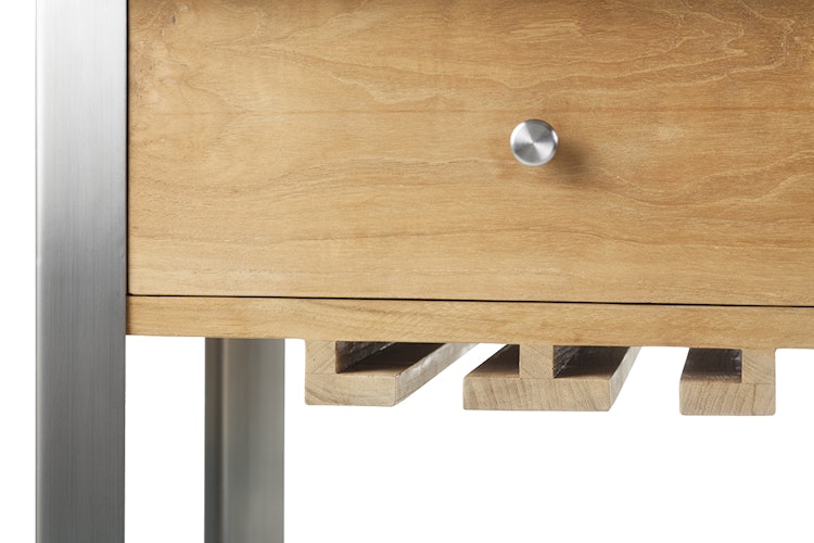 Diamond Garden Weintrolley MERLOT, Edelstahl / Premium Teak