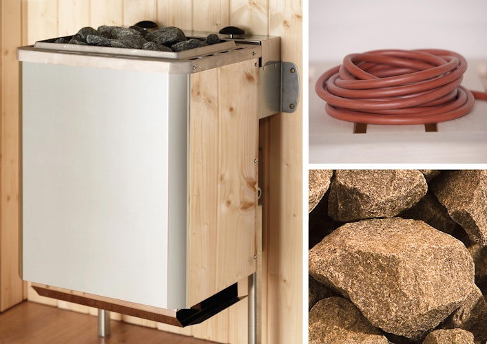 Weka Massivholzsauna Valida Eck Gr. 1 mit Glastür+Fenster Sparset 1 - "Alles dabei"