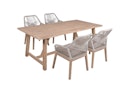 Vorschaubild Garden Pleasure Gartenmöbel Set OAKLAND / POMONA, Tisch 200 x 100 + 4 Sessel, Akazie / Rope / Kissen 100 % Polyester