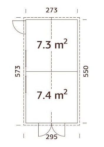 Palmako Gerätehaus Dan 14,7 m² - 16 mm