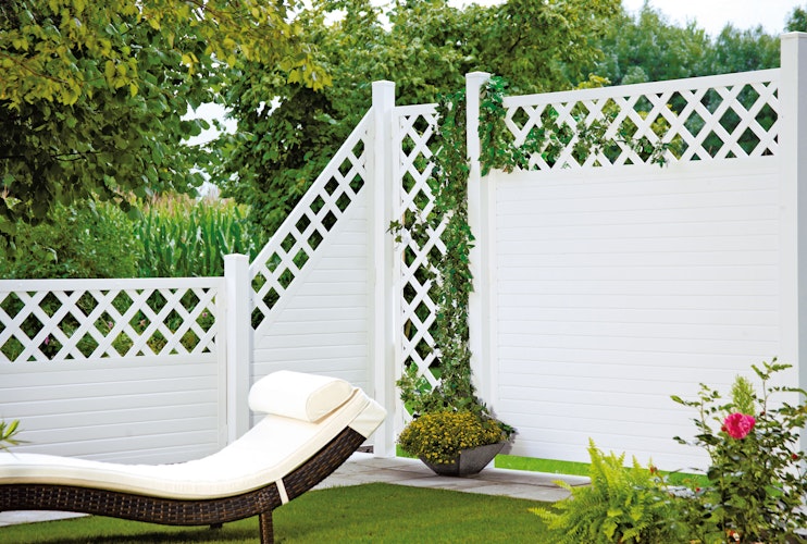 T&J LIGHTLINE Kunststoff Zaun Ranki 1800 x 900 mm, weiß