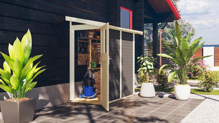 Karibu Anlehn-Gartenhaus Gerätehaus Görlitz - 19 mm