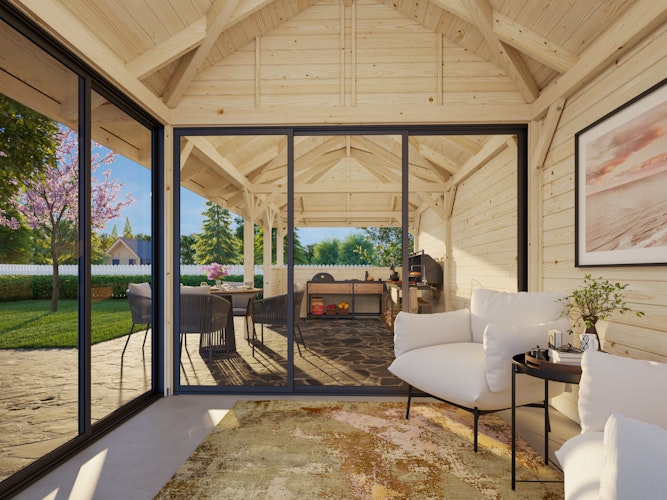 Palmako Pavillon Bianca 24,9 m² Set 216 Slide - 28 mm