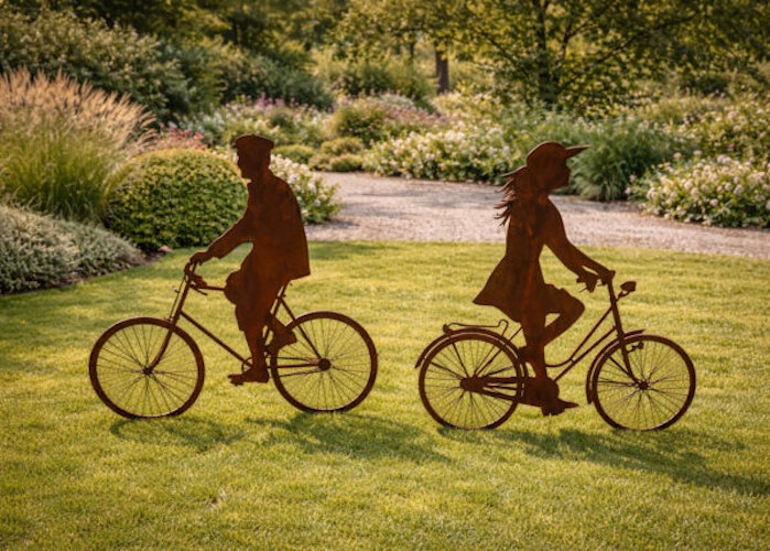 Badeko Deko-Fahrradfahrer „Gustav“ in Edelrostoptik