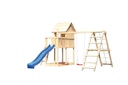Vorschaubild Akubi Kinderspielturm Frieda mit Anbau, Rutsche und Doppelschaukelanbau mit Klettergerüst (Set C) inkl. gratis Akubi Farbsystem