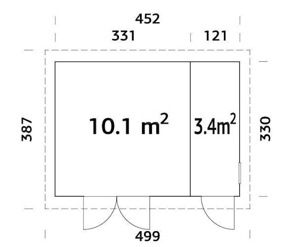 Palmako Gerätehaus Kalle 13,5 m² - 18+70 mm