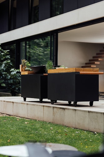 OFYR Mise en Place Table Black 135 PRO Teakholz