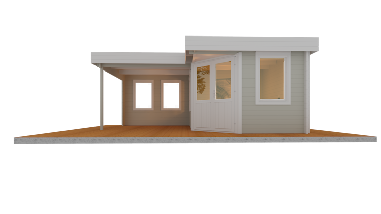 Wolff Finnhaus Gartenhaus Guda 5643 inkl. Seitendach - 40 mm 