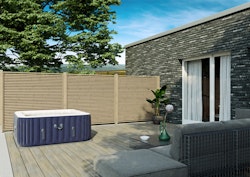 T&J Jalousie-Zaun, braun 180 x 180 cm, Rahmen 30 x 60 mm, Lamellen 15 x 60 mm