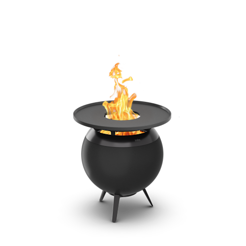 höfats MOON 45 All Black Plancha-Grillset mit niedrigem Fuß