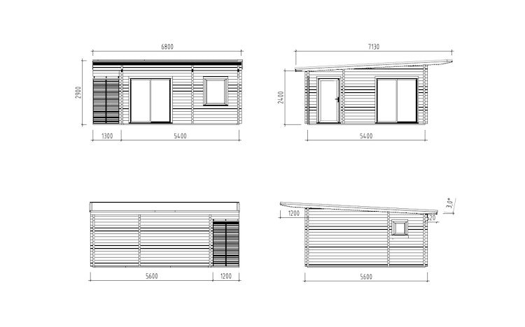 Palmako Ferienhaus Cecilia 27,2 m² Slide Plus - 70 mm