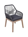 Vorschaubild Garden Pleasure Gartenmöbel Set OAKLAND / POMONA, Tisch 200 x 100 + 4 Sessel, Akazie / Rope / Kissen 100 % Polyester