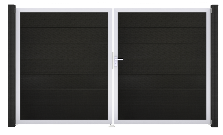 GroJa Solid Grande Tor 2-flügelig 3000 x 1800 mm, Alu-Rahmen EV1