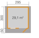 Vorschaubild Weka 28 mm Gartenhaus 170 mit Vordach (50 cm)