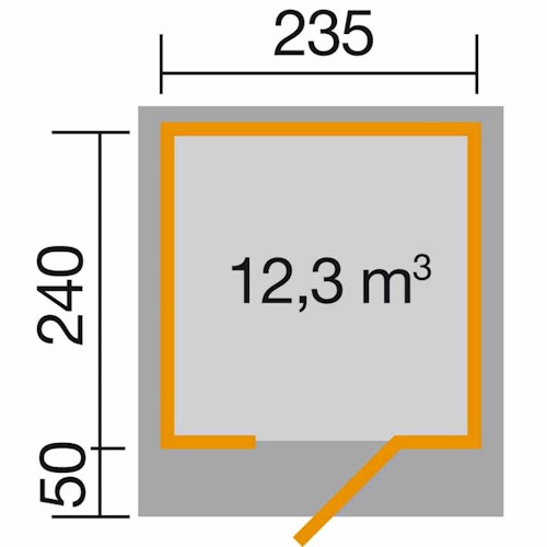 Weka 28 mm Designhaus 172 mit Vordach (50 cm) - anthrazit 235 x 240 cm Aktionsangebot
