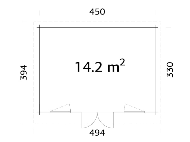 Palmako Gartenhaus Lisandra 14,2 m² - 44 mm